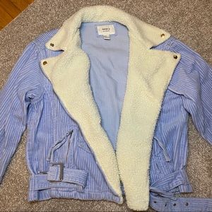 Baby Blue Velvet Corduroy Jacket